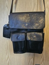 70er 80er Jahre Lufthansa  Echtleder Herren Handtasche Crossbodybag