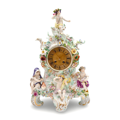 Große meissen kaminuhr - meissen,