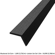 5 Stück WPC Abschlussleisten Abdeckleiste Terrassendielen L-Leiste 190 cm