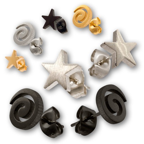 Edelstahl ohrstecker spirale - ohrstecker,