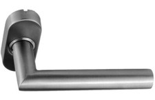 Edelstahl Haustür Innendrücker auf Ovalrosette Gehrungsform 12634 