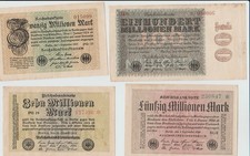 7x Reichsbanknoten 1  2  5  10