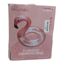 GOHHME Schwimmring Flamingo Schwimmzubehör Aufblasbar Glitzer Rosa Schwimmen Spa