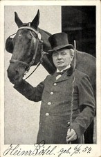 Ak Heinz Bötel, Dressurreiten?, Reiter mit Pferd, Zylinder,... - 11054441
