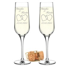 2er-Set Sektgläser mit Gravur