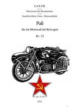 A4 Pflege- und Bedienungsanleitung M-72 URAL DNEPR Russen-Gespann Motorrad UDSSR