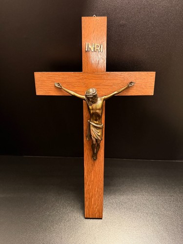 Jesus kreuz messing eiche - messing,