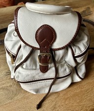 Echtleder Rucksack klein weiß