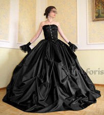 ☆ Ballrock Taftrock für Ballkleid Schwarz Barock Tournüre Viktorian Gothic ☆