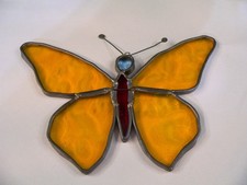 Schöne Fensterdeko Fensterbild Bleiverglasung Schmetterling 16,7 cm x 12,5 cm