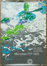 Plakat Poster _ Olympiade München 1972 Olympia _ Kanu Augsburg Kajak _ DIN A0