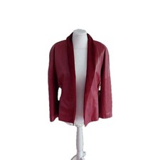  Vintage echt Leder Jacke v Gianni Versace Gr. 34 auch 36 Weinrot Bordeaux Top!!