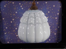 seltene Art Déco Hängelampe Deckenlampe klein Glas Hell blau Messing H15 antik