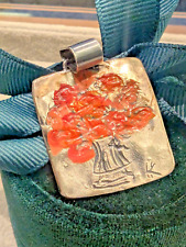 Anhänger 925 Sterling Silber Emaille Blumenstrauß rot-orange ovale Öse 4,70mm