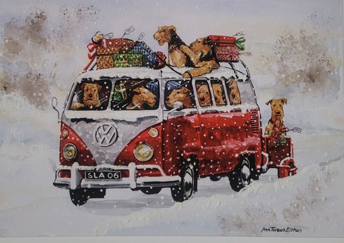 Campervan airedale terrier - campervan,