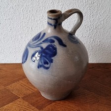 Schöner Steinzeug Schnapskrug Bempel - Westerwälder Muster - Elsass um 1880