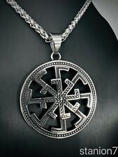 Kolovrad Sonnenrad Wikinger Kelten Anhänger Edelstahl Halskette Schmuck Biker 13