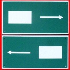 2x Warnschild Hinweisschild  Floreszierend Schild Nachleuchtend Fluchtweg Notweg