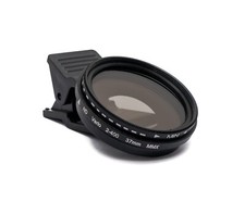 ND Vario Filter 37 mm 2 bis 400 Grau Linse mit Clip für Smartphones in Schwarz