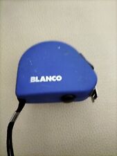 Maßband 5 m Einhandbedienung Gürtelklemme Magnethaken Blau von Firma Blanco 