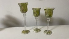 3 wunderschöne Mosaik Teelichthalter / Votivkerzemhalter von Elambia in hellgrün
