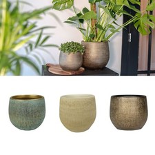 Übertopf Keramik Blumentopf für Pflanzen Ryan versch. Farben 15cm mint gold 