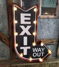 EXIT PUB BAR LEUCHT PFEIL 62cm