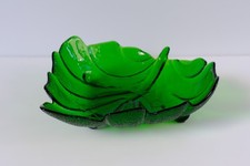 Schale - Blattform - Glass - grün
