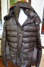 BELSTAFF Jacke Damen Daunenjacke Gr 42 (IT 48) Kapuze Ledergürtel Braun