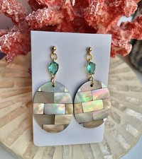 Ohrringe Perlmutt Mosaik 24k