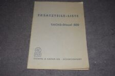 Ersatzteilliste Ersatzteilekatalog SACHS Dieselmotor Typ 500 Original 1954