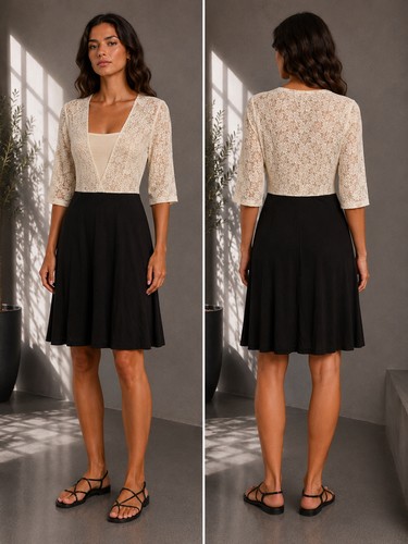Kleid mit spitzenoberteil - kleid,
