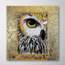 Wall Art owl gold modern 50x50