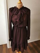 Süßes Kleid Schleifchen Schluppe h&m 34 XS S braun transparent Gouvernante 