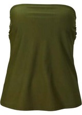 Tankini Oberteil Langgröße Gr. 42 Dunkelkhaki Bademode Schwimm-Bade-Top Neu