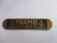 Typenschild Metallwerke Frankenberg FRAMO Schild Sattelschild EMW MZ AWO s79