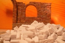 Modellbau, Landschaftsbau, Mauersteine, Ziegel, Backsteine 1,5x0,7x0,5cm 400 St.