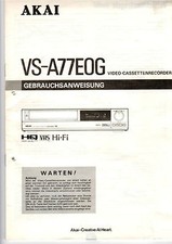 Bedienungsanleitung Owners Manual Akai VS-A77EOG Videorekorder  B255