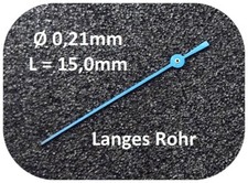 Sekundenzeiger 0,21mm Langes Rohr GEBLÄUT L= 15mm - center second hand - 21LR