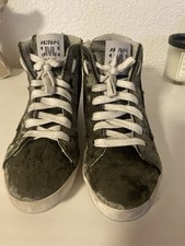 Sneaker Samt Khaki MELINE Damen Freizeitschuhe High Top Sportschuhe 37 wie NEU