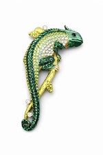 Brosche "Grüner Leguan" grün