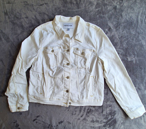 Manguun weiße jeansjacke - manguun,