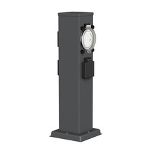 Garten Steckdosensäule POLLY für außen, IP44, Timer/Zeitschaltuhr, 3-fach,