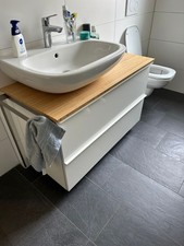 Badschrank - Waschbeckenunterschrank - Badunterschrank in weiß und holz 