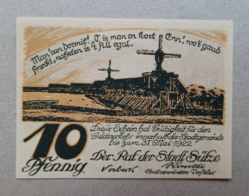Notgeld 10pf stadt sülze - stadt, in