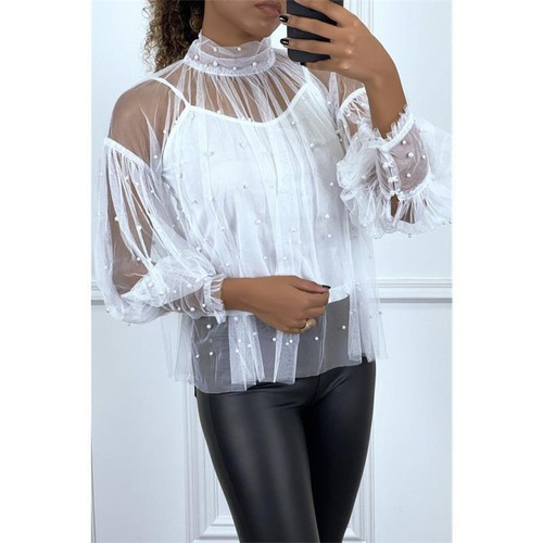 Edle damen tüllbluse mit - damen,