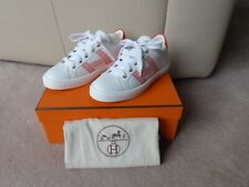 Hermès Sneakers Avantage Weiß Orange + OVP Größe 35 original, mit RechnungsKopie