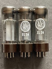3 x EL34  6CAT VALVO PHILIPS MULLARD - 1962 - xf2 - Brown Base - OO-Getter - NOS