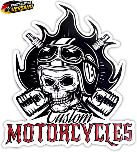 Motorrad aufkleber schädel - aufkleber,