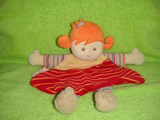 Kuscheltier : Schmusetuch : Sterntaler Mädchen Magdalena rot-orange Kleid 